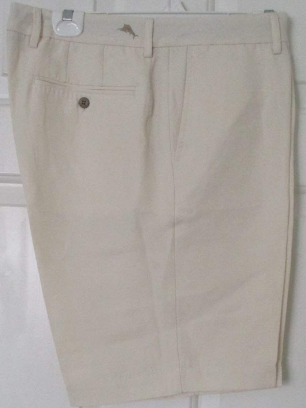 Tommy Bahama Mens Flat Front Vanilla Cream Silk Linen Short Pant NWOT - Size 33W